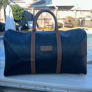 Christian Dior Vintage Honeycomb Boston Duffle Bag with Lock & Key And COA